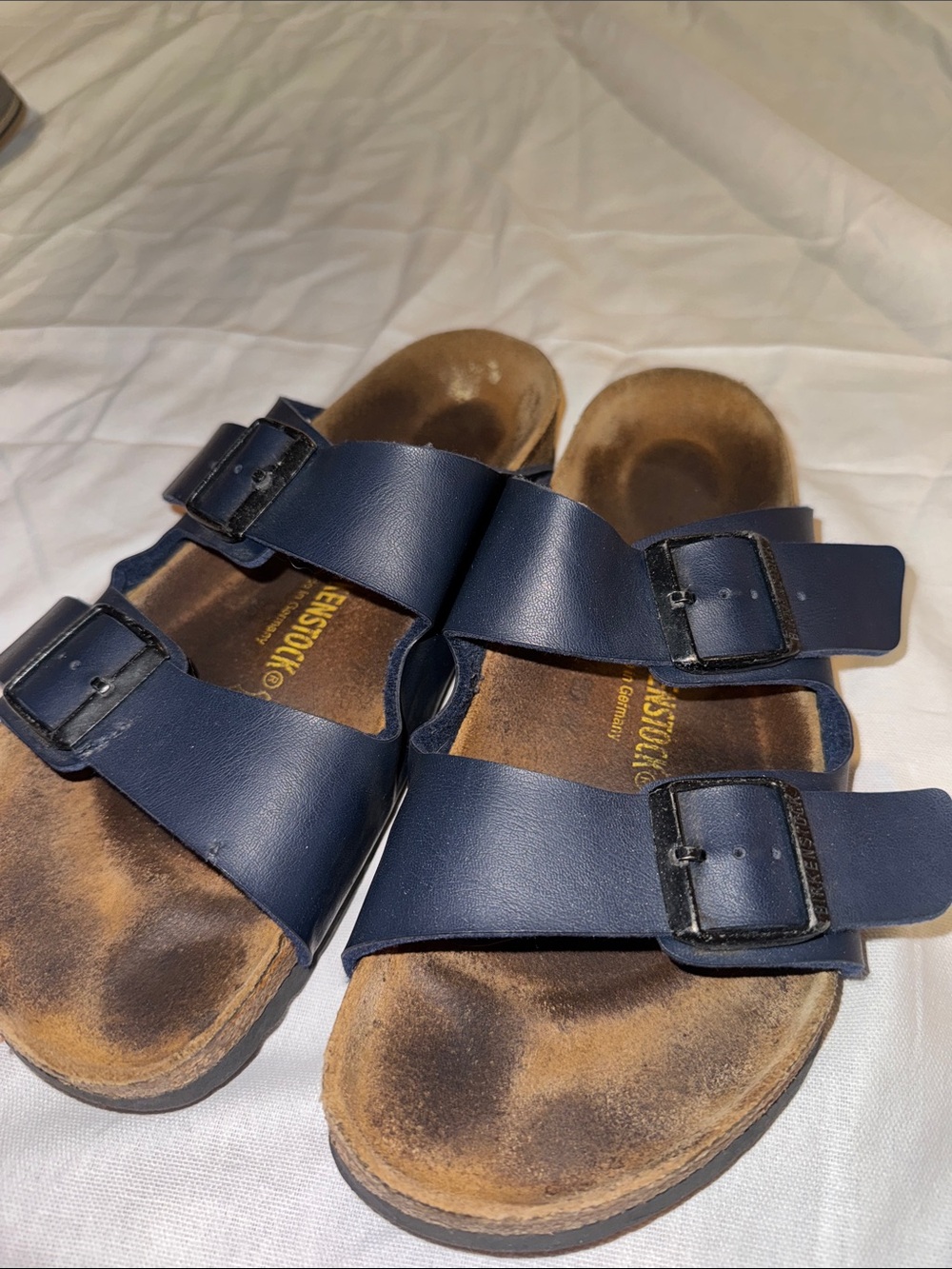 Birkenstock Navy Blue Two-Strap Sandals